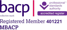 BACP logo, indicating Andreia Fortes’ membership in the British Association for Counselling and Psychotherapy, underscoring her commitment to ethical and professional standards.